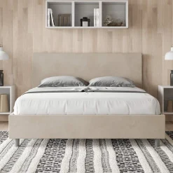 Letto Matrimoniale 160x200 cm con Testata in Microfibra Made in Italy - Pallone