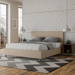 Letto Matrimoniale 160x200 cm con Testata in Similpelle Made in Italy - Pallone