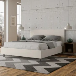 Letto Matrimoniale 160x200 cm con Testata in Similpelle Made in Italy - Pallone