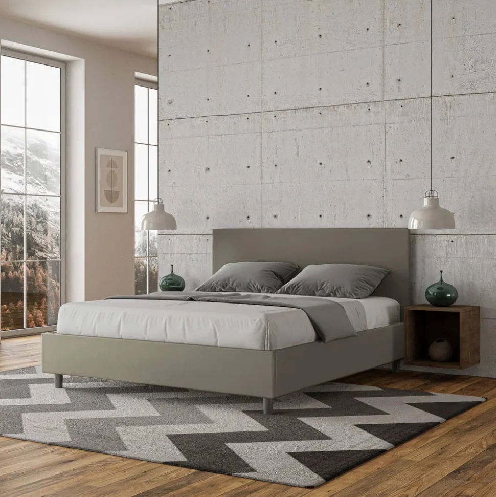 Letto Matrimoniale 160x200 cm con Testata in Similpelle Made in Italy - Pallone