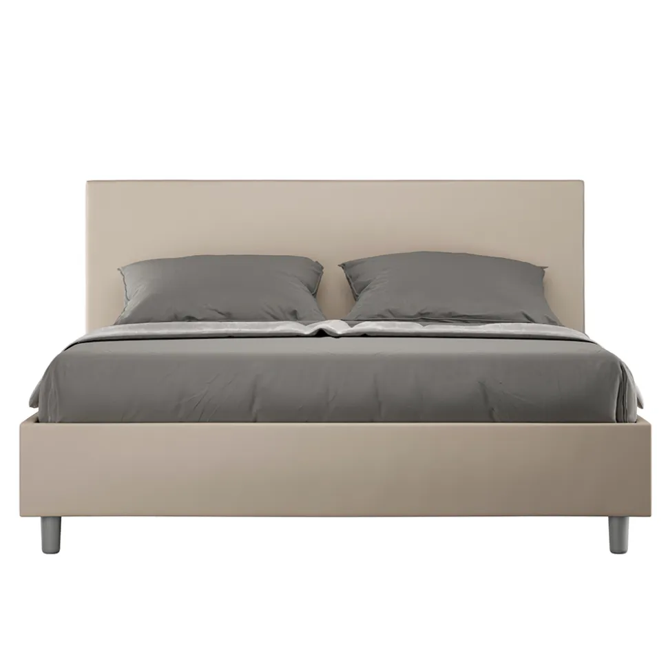Letto Matrimoniale 160x200 cm con Testata in Similpelle Made in Italy - Pallone