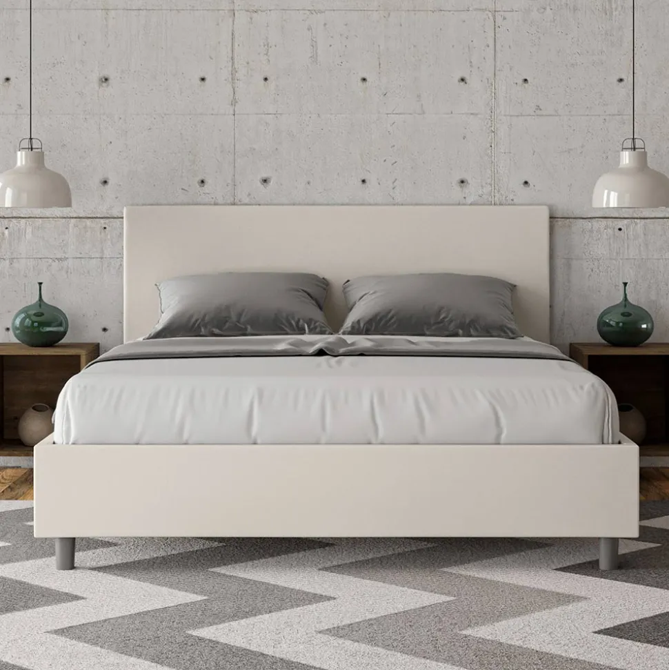 Letto Matrimoniale 160x200 cm con Testata in Similpelle Made in Italy - Pallone