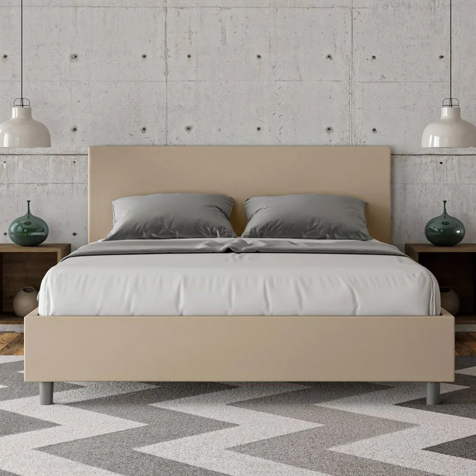 Letto Matrimoniale 160x200 cm con Testata in Similpelle Made in Italy - Pallone