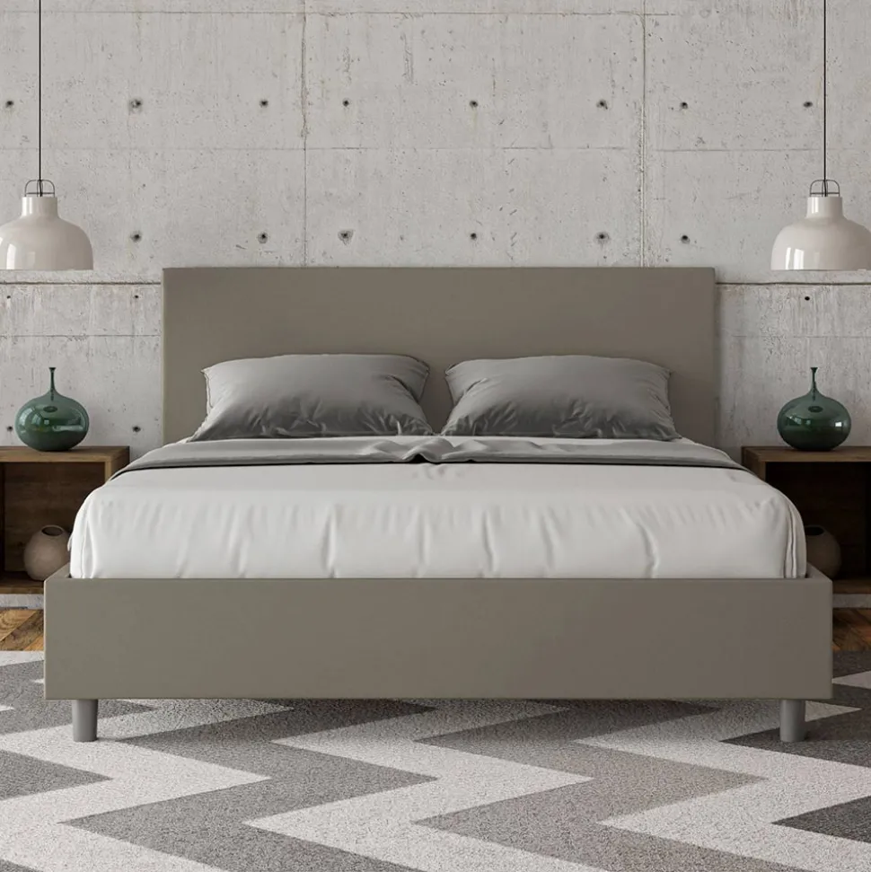 Letto Matrimoniale 160x200 cm con Testata in Similpelle Made in Italy - Pallone
