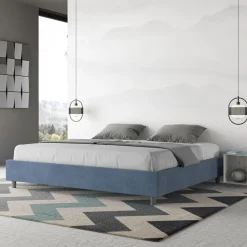 Letto Matrimoniale 180x200 cm e Rivestito in Microfibra Made in Italy - Atleta