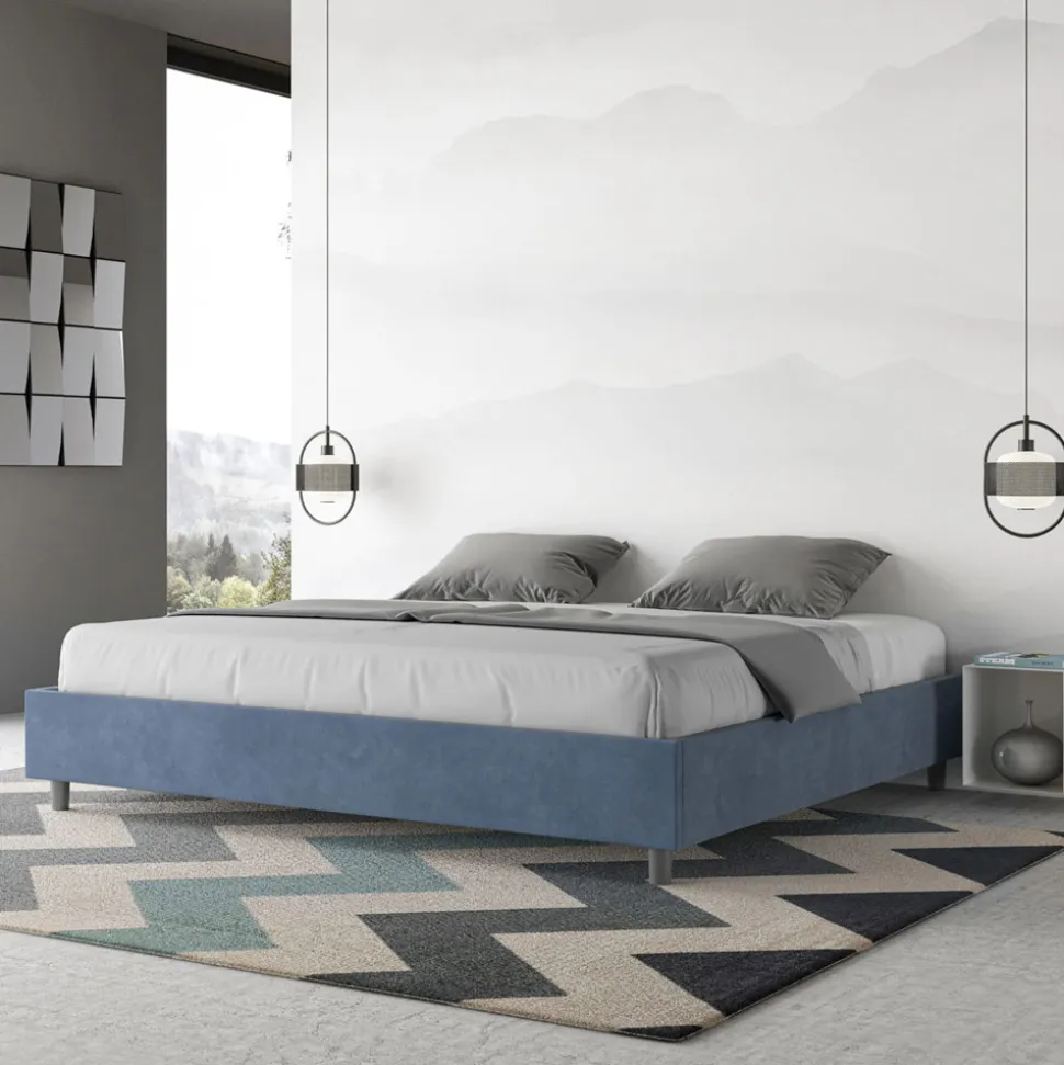 Letto Matrimoniale 180x200 cm e Rivestito in Microfibra Made in Italy - Atleta