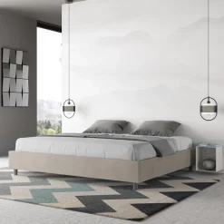 Letto Matrimoniale 180x200 cm e Rivestito in Microfibra Made in Italy - Atleta