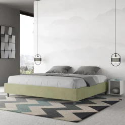 Letto Matrimoniale 180x200 cm e Rivestito in Microfibra Made in Italy - Atleta