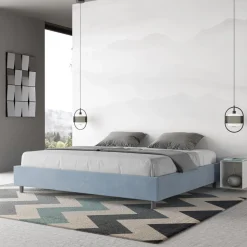 Letto Matrimoniale 180x200 cm e Rivestito in Microfibra Made in Italy - Atleta