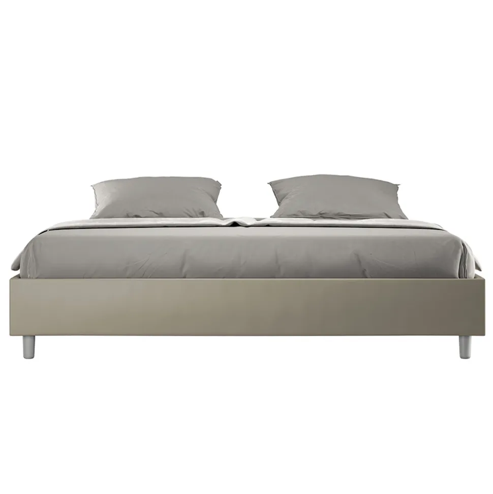 Letto Matrimoniale 180x200 cm e Rivestito in Similpelle Made in Italy - Atleta