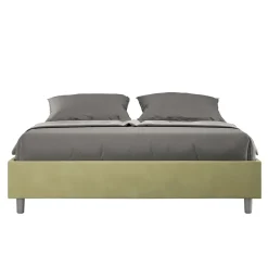 Letto Matrimoniale 160x200 cm Rivestito in Microfibra Made in Italy - Atleta