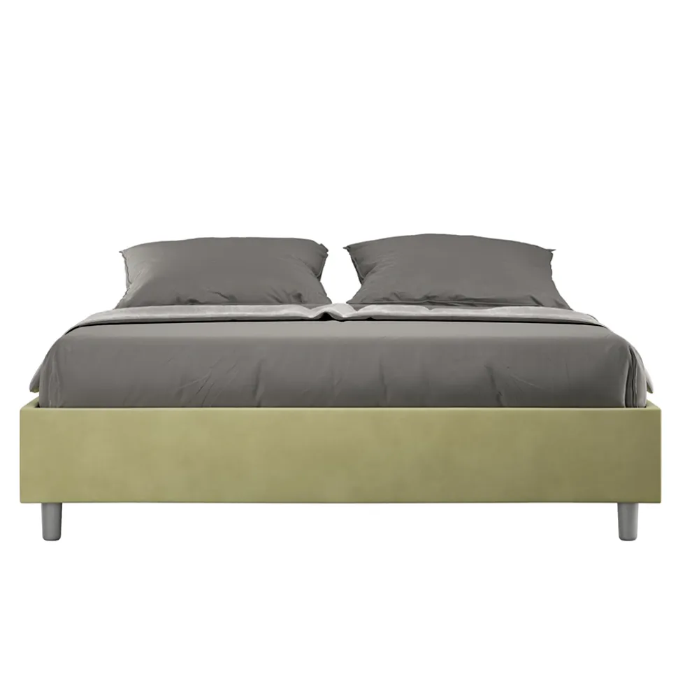 Letto Matrimoniale 160x200 cm Rivestito in Microfibra Made in Italy - Atleta
