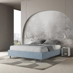 Letto Matrimoniale 160x200 cm Rivestito in Microfibra Made in Italy - Atleta