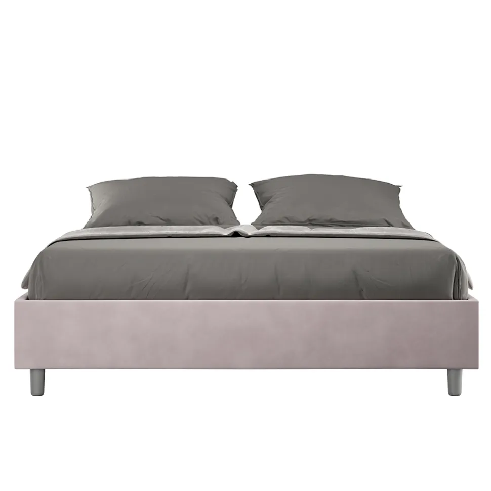 Letto Matrimoniale 160x200 cm Rivestito in Microfibra Made in Italy - Atleta