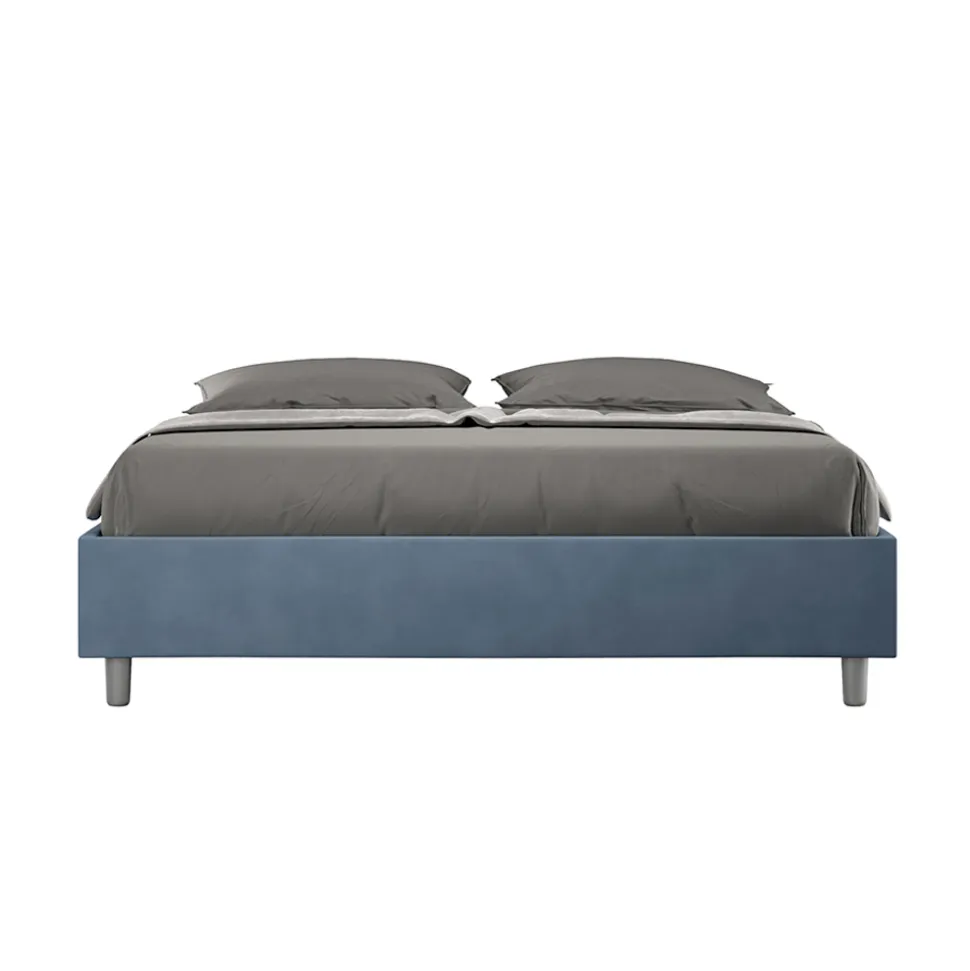 Letto Matrimoniale 160x200 cm Rivestito in Microfibra Made in Italy - Atleta