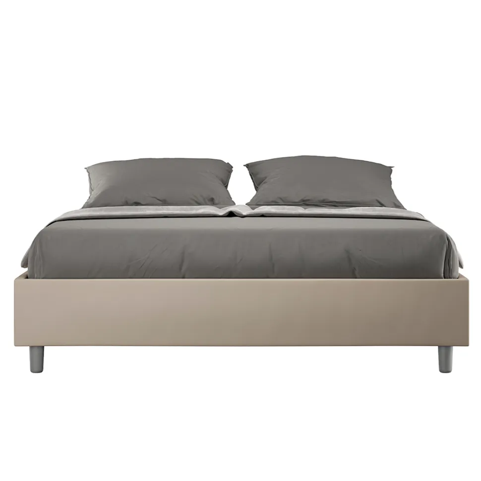 Letto Matrimoniale 160x200 cm Rivestito in Similpelle Made in Italy - Atleta
