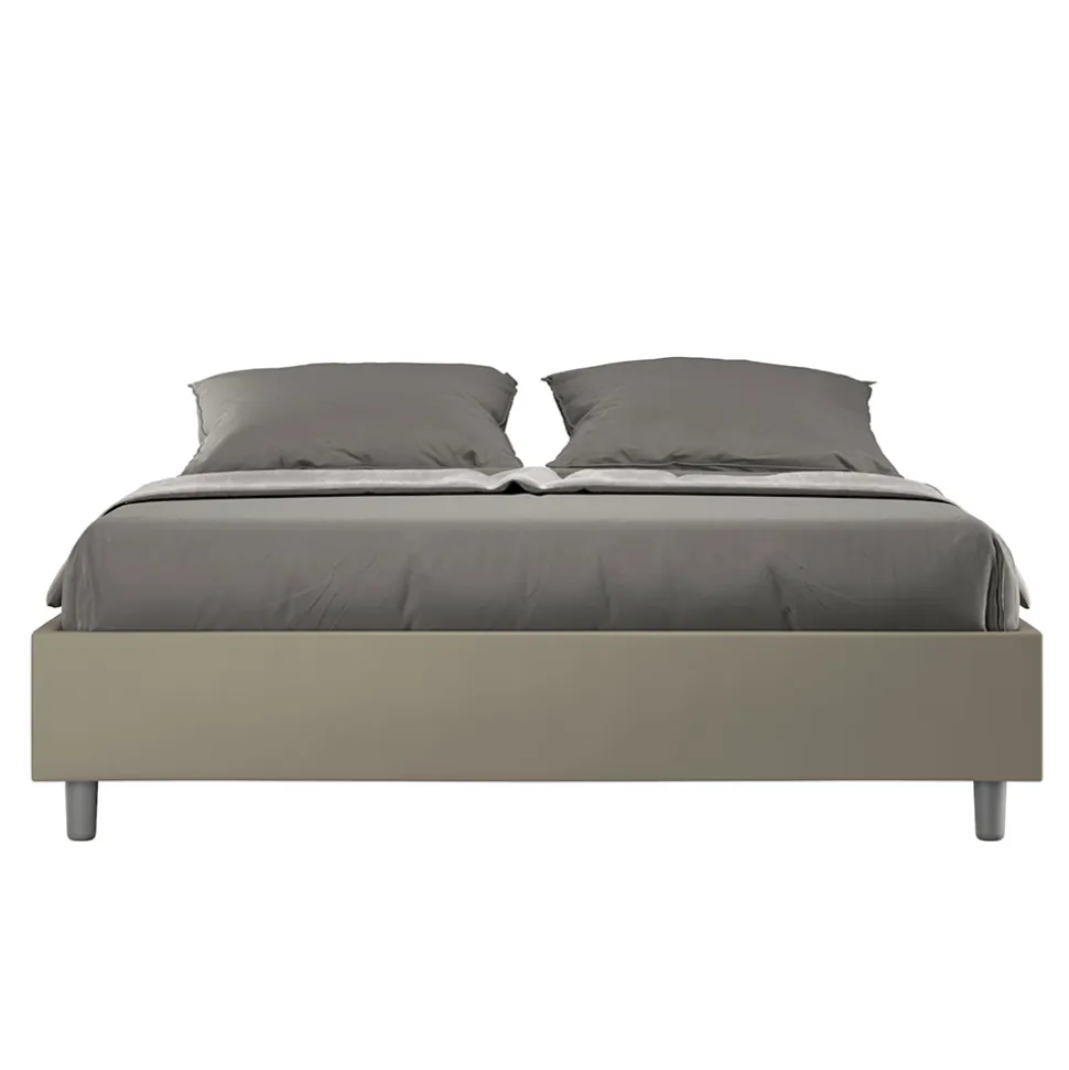 Letto Matrimoniale 160x200 cm Rivestito in Similpelle Made in Italy - Atleta