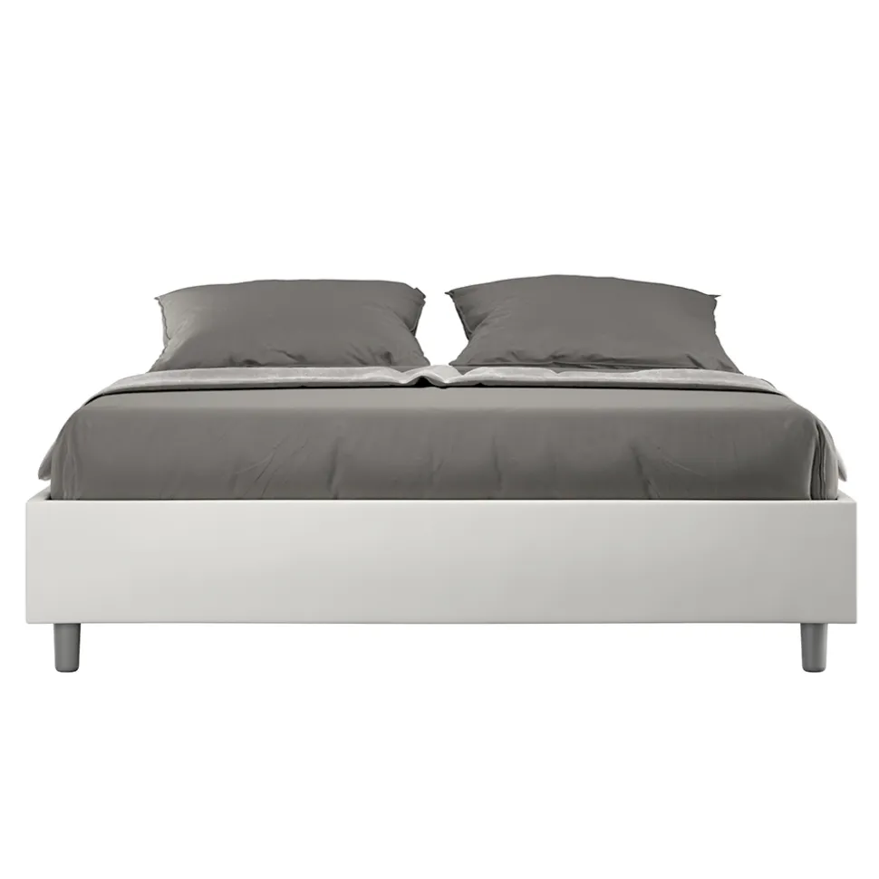Letto Matrimoniale 160x200 cm Rivestito in Similpelle Made in Italy - Atleta