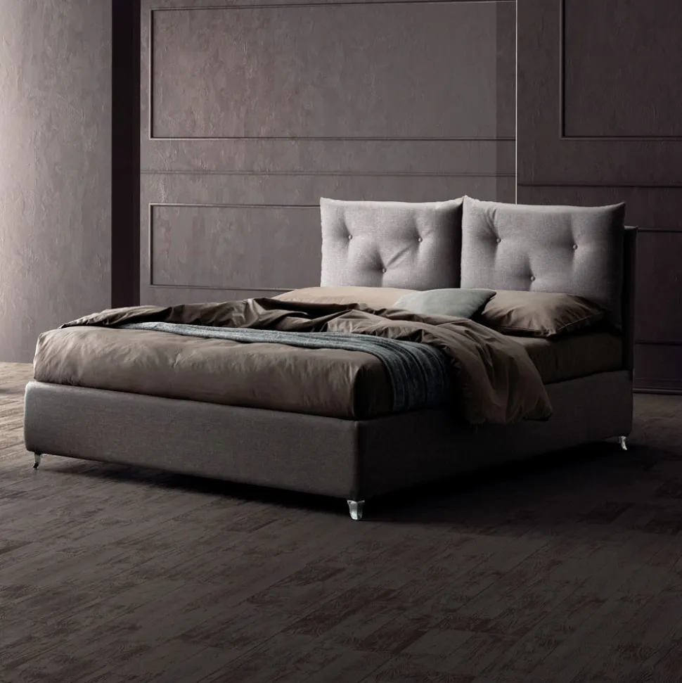 Letto Matrimoniale 160x190 con Bottoncini Decorativi nei Cuscinoni - Raggi