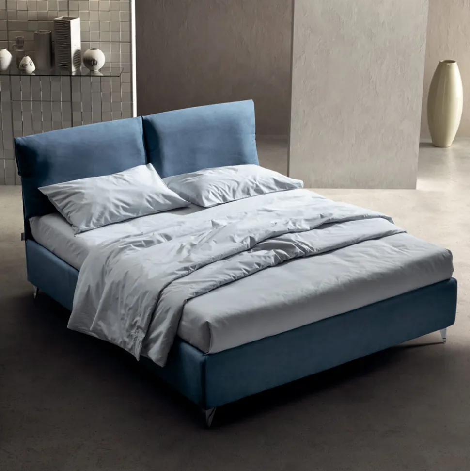 Letto Matrimoniale 160x190 con Cuscini che Avvolgono l'Intera Testata - Charme