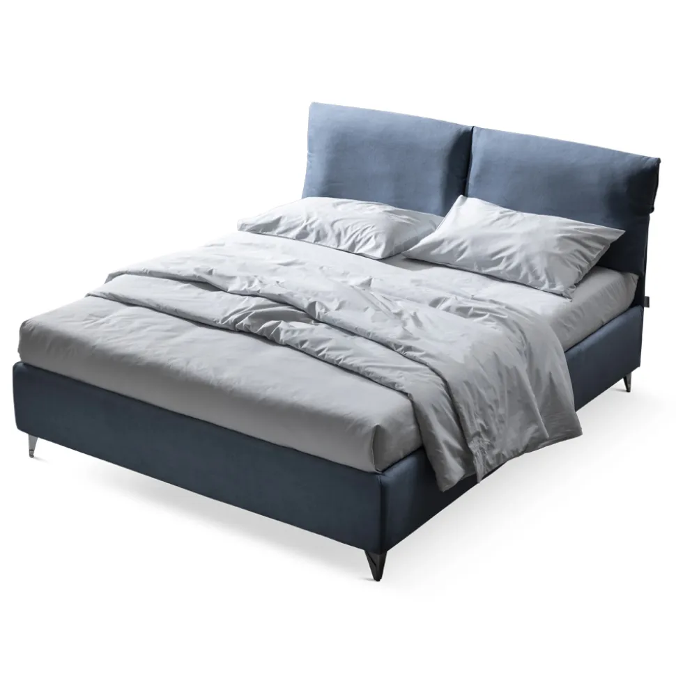 Letto Matrimoniale 160x190 con Cuscini che Avvolgono l'Intera Testata - Charme