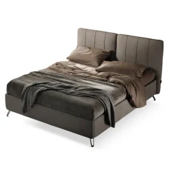 Letto Matrimoniale 160x190 con Imbottitura con Profili Cordonati Verticali - Nices