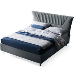 Letto Matrimoniale 160x190 con Inserti Trapuntati a Doghe Larghe - Fresche