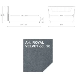 Letto Matrimoniale 160x190 con Inserti Trapuntati a Doghe Larghe - Fresche