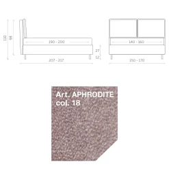 Letto Matrimoniale 160x190 con 2 Soffici Cuscinoni con Balza Perimetrale - Ernesta