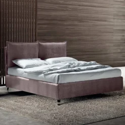 Letto Matrimoniale 160x190 con 2 Soffici Cuscinoni con Balza Perimetrale - Ernesta