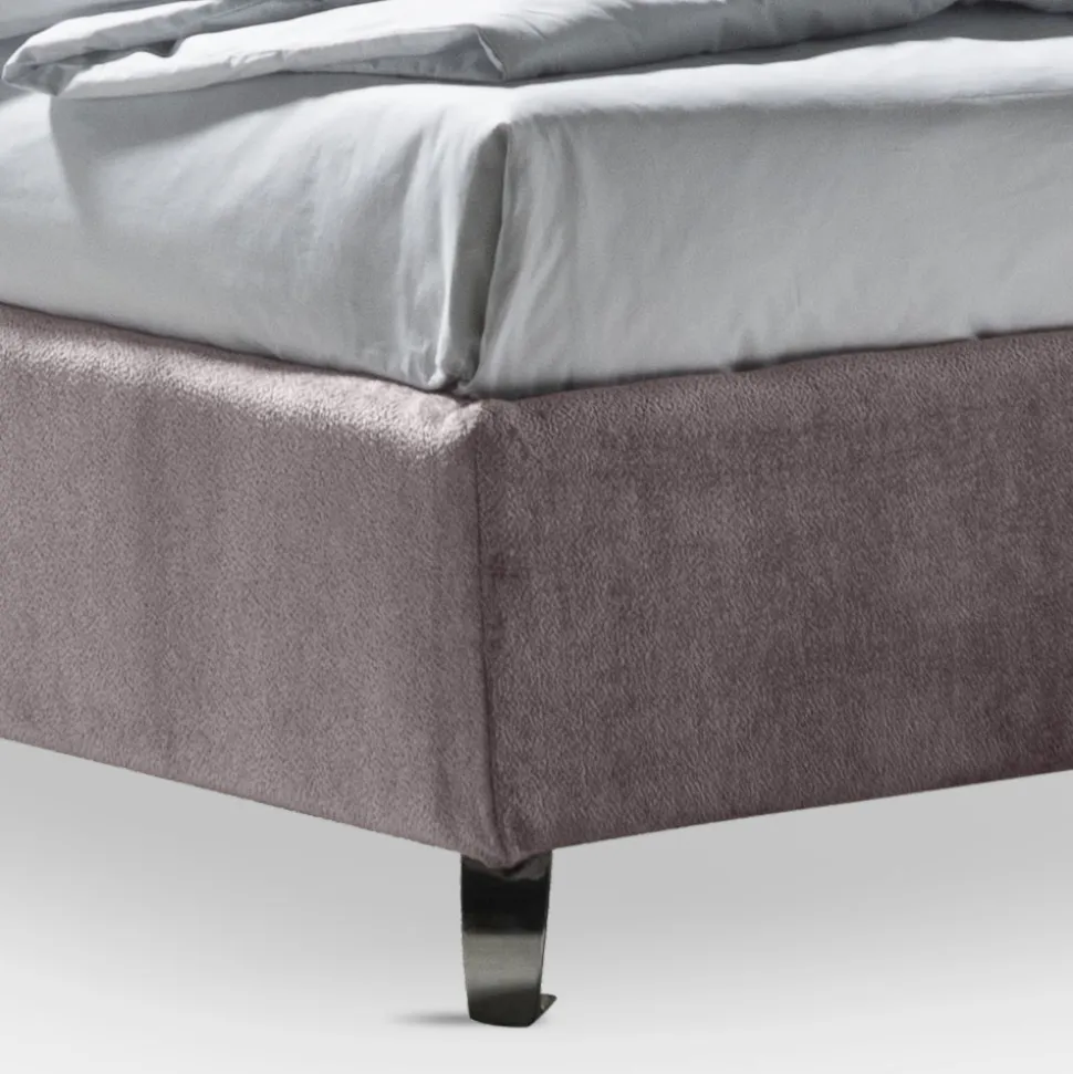 Letto Matrimoniale 160x190 con 2 Soffici Cuscinoni con Balza Perimetrale - Ernesta