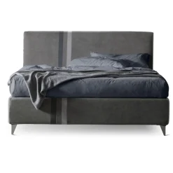 Letto Matrimoniale 160x190 con 2 Strisce Bicolore Verticali e Parallele - Paolo