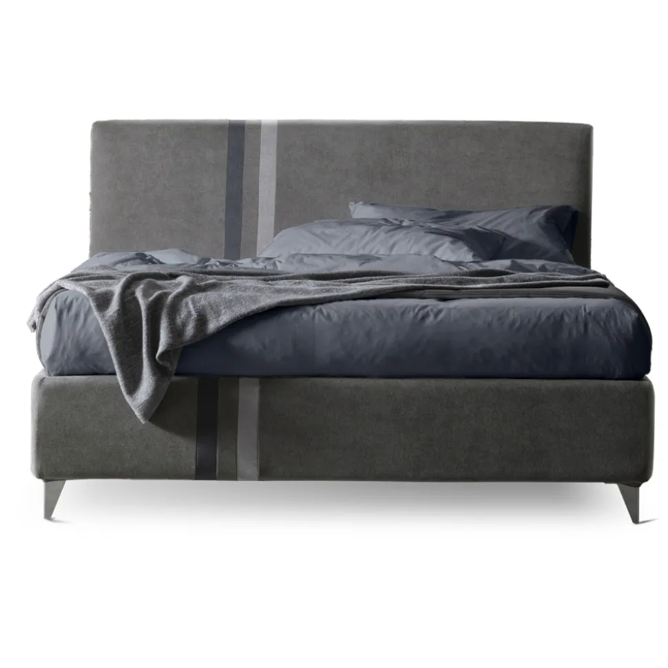 Letto Matrimoniale 160x190 con 2 Strisce Bicolore Verticali e Parallele - Paolo