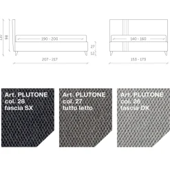 Letto Matrimoniale 160x190 con 2 Strisce Bicolore Verticali e Parallele - Paolo
