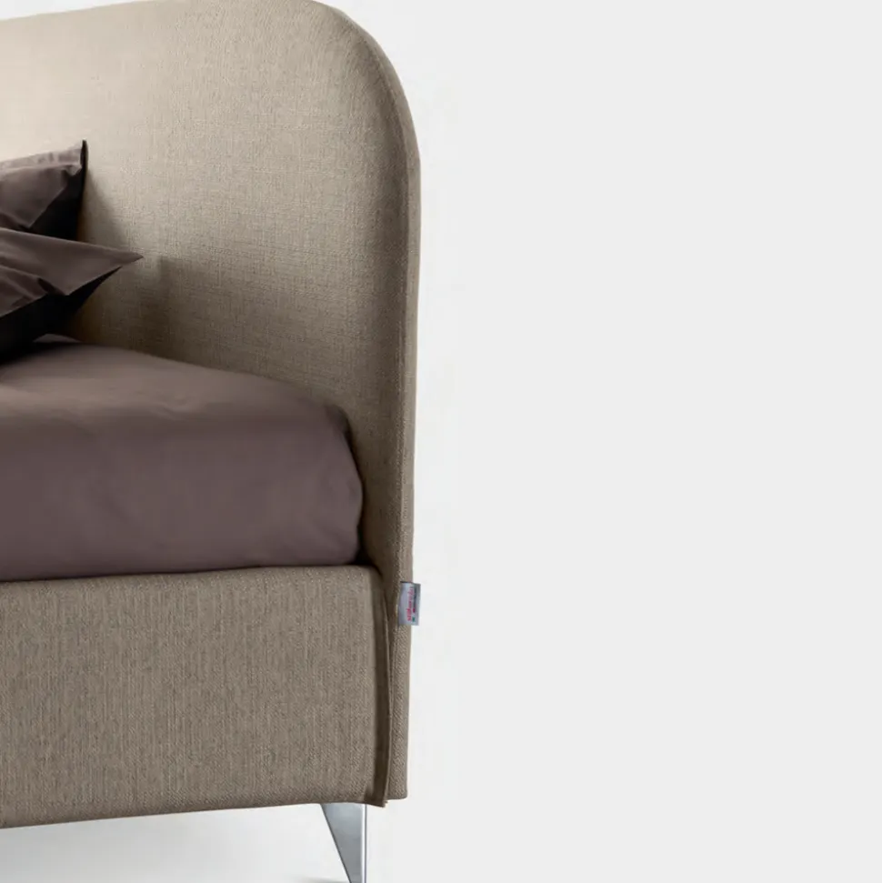 Letto Matrimoniale 160x190 con Testata a Linee Ricurve Made in Italy - Oriente