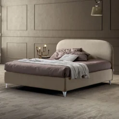 Letto Matrimoniale 160x190 con Testata a Linee Ricurve Made in Italy - Oriente