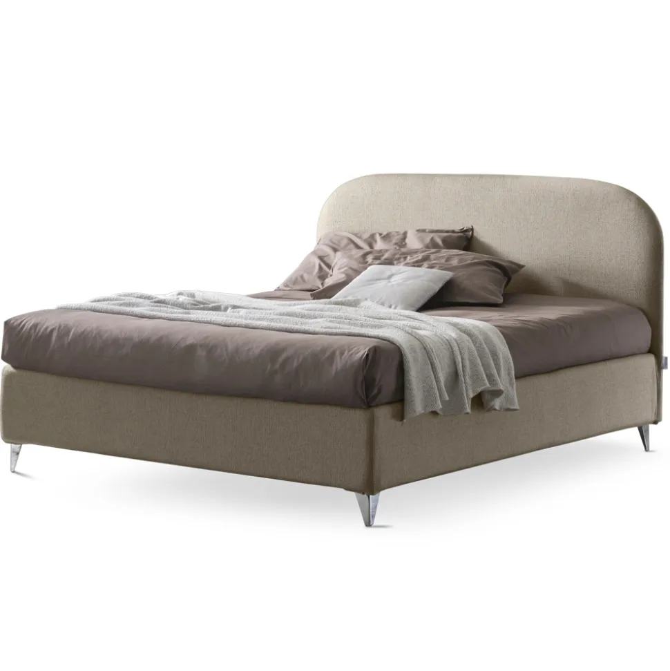 Letto Matrimoniale 160x190 con Testata a Linee Ricurve Made in Italy - Oriente