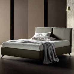 Letto Matrimoniale 160x190 con Testata Divisa Centralmente Made in Italy - Celesti