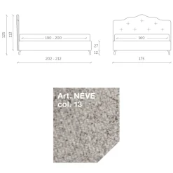 Letto Matrimoniale 160x190 con Testata a Balza Perimetrale e Bottoni - Riposo
