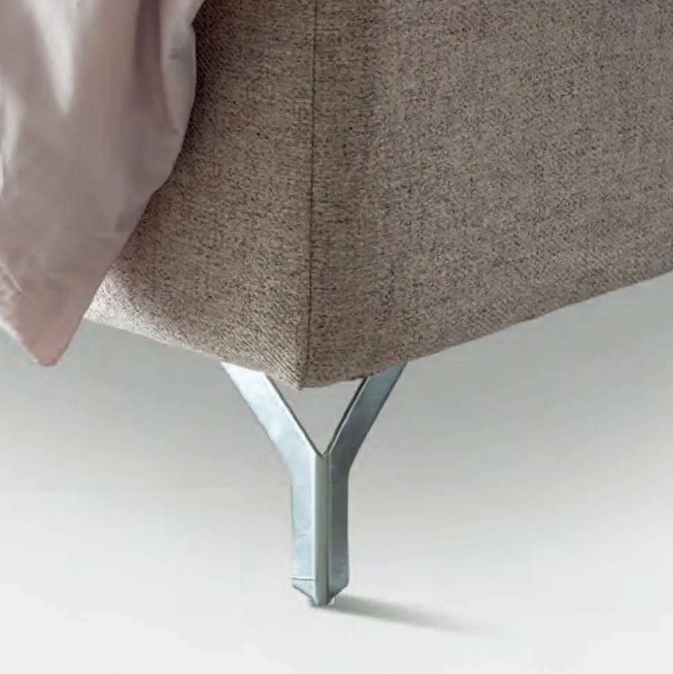 Letto Matrimoniale 160x190 con Testata a Balza Perimetrale e Bottoni - Riposo