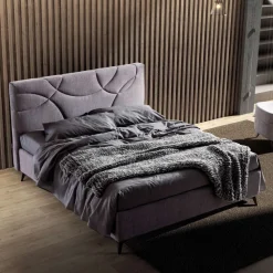 Letto Matrimoniale 160x190 con Trapuntatura di Curve ad Incroci - Girasole
