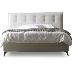 Letto Matrimoniale 160x190 in Tessuto con Testata con Bottoni Made in Italy - Sogni