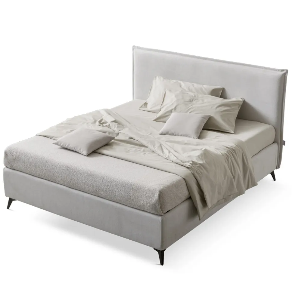 Letto Matrimoniale 160x190 in Tessuto con Piedi in Metallo Made in Italy - Sogni