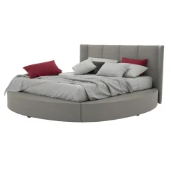 Letto Rotondo Matrimoniale con Box Contenitore in Ecopelle o Tessuto – Romantico