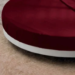 Letto Rotondo Matrimoniale Rivestito in Ecopelle, Design Made in Italy - Vesio
