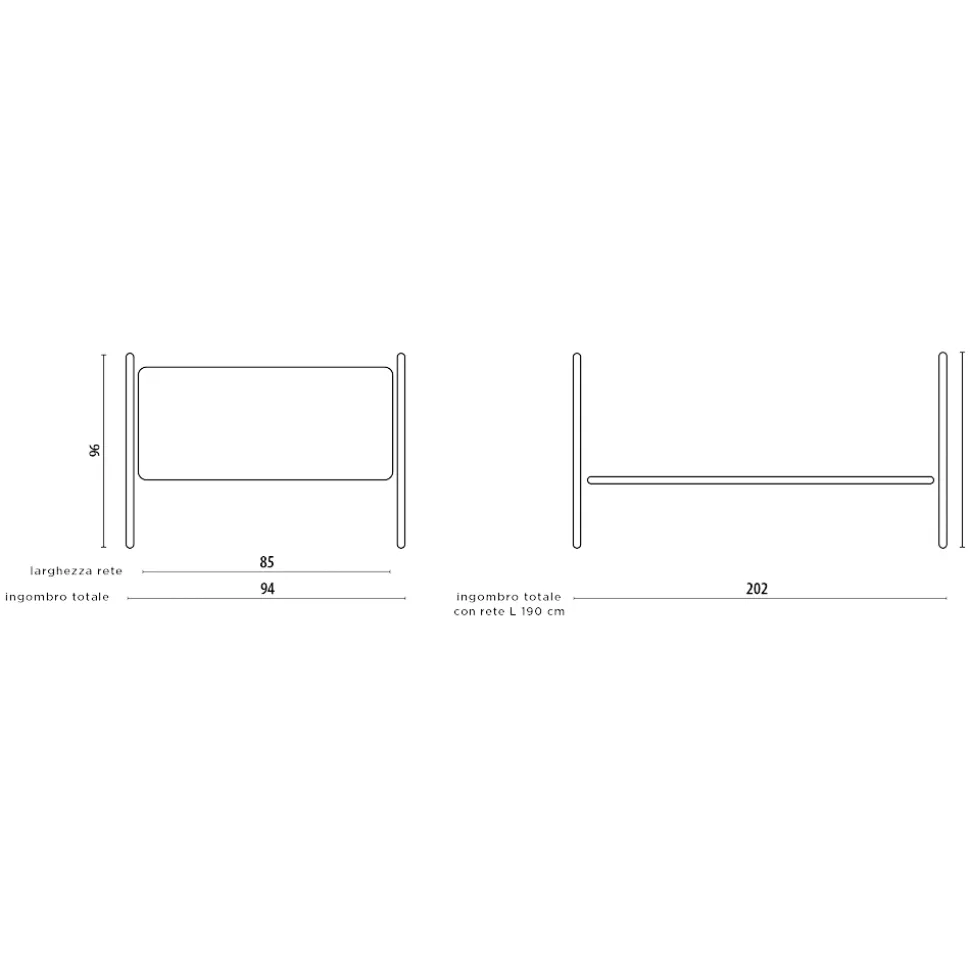 Letto Singolo con Struttura Coordinata in Ferro Made in Italy - Lillo