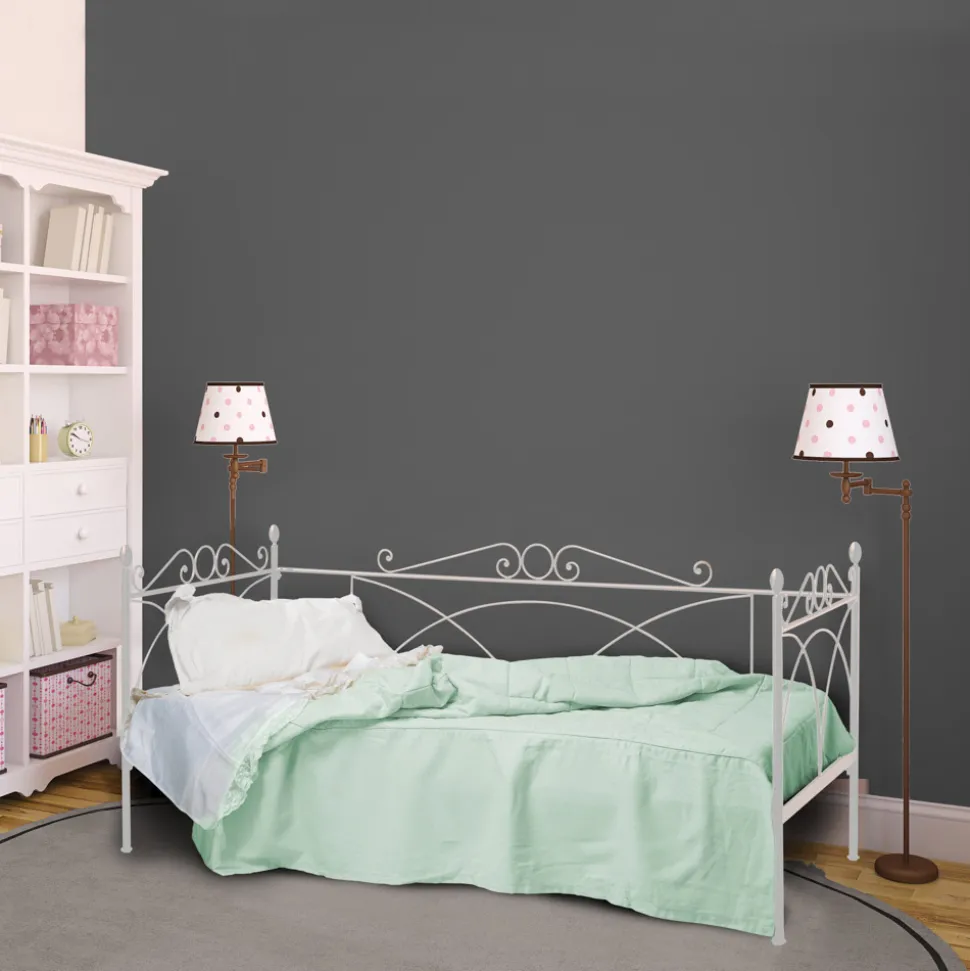 Letto Singolo con Struttura Coordinata in Ferro Made in Italy - Lillo