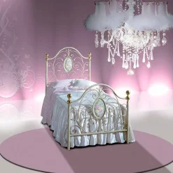Letto Singolo in Ferro Battuto Turchese