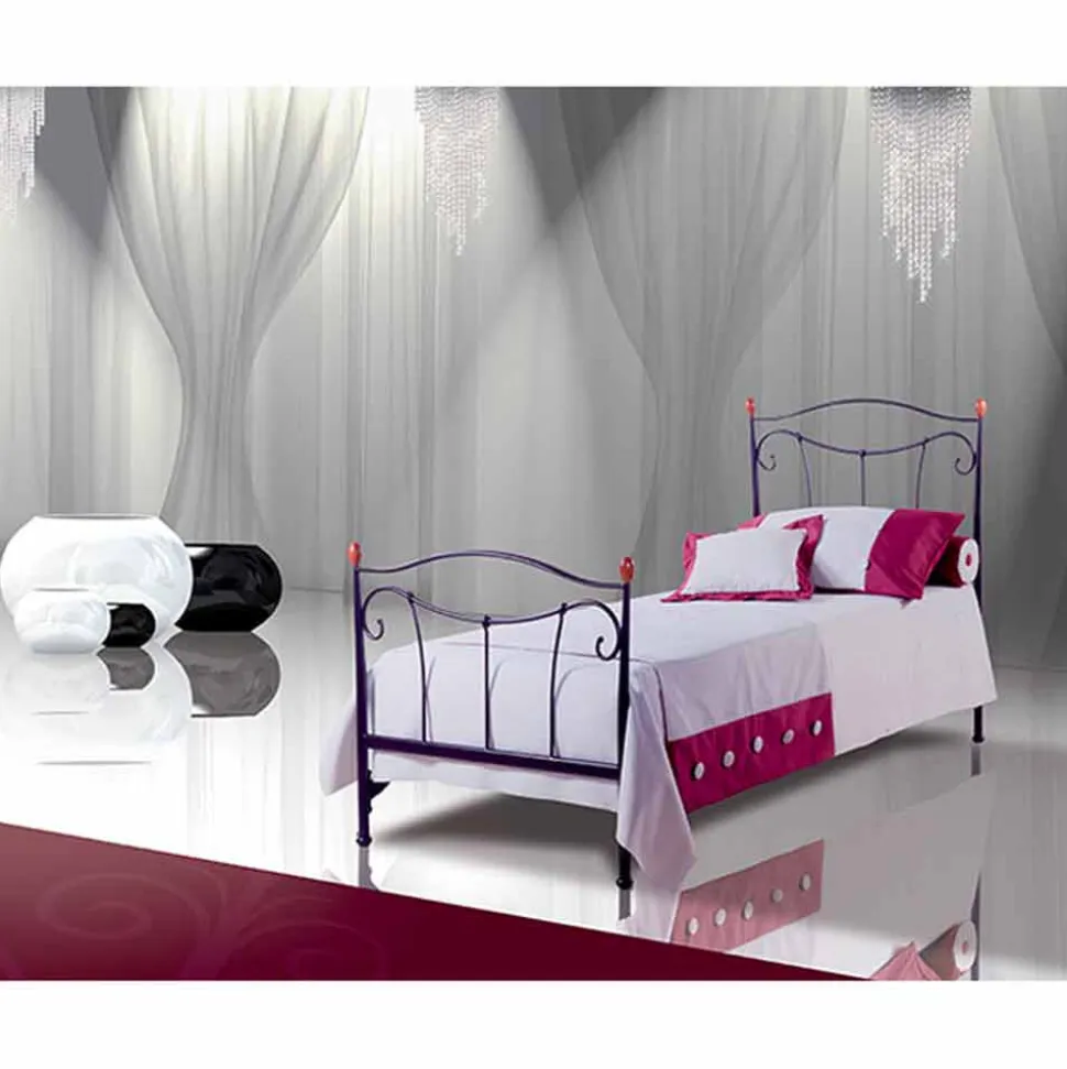 Letto Singolo in Ferro Battuto Dalia