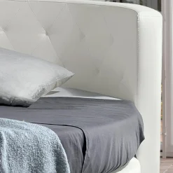 Letto Tondo Matrimoniale di Design Rivestito in Ecopelle - Faenza